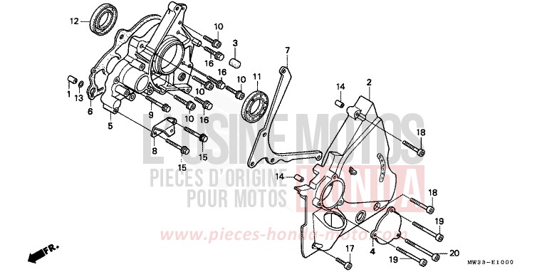 ABDECKUNG, LINKS von CB Seven Fifty SCHWARZ (NH1F) von 1992